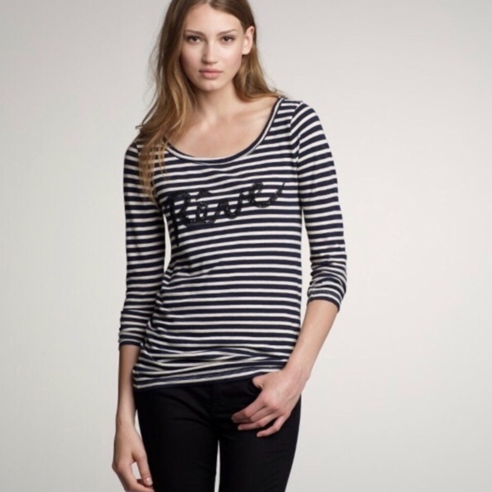 J Crew Striped Reve Long Sleeve Tee